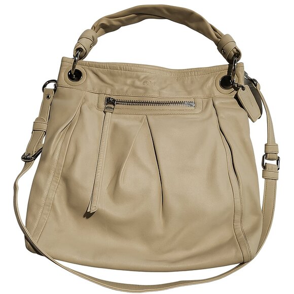 Coach Leather Parker Crossbody / Shoulder Hobo Bag Off-White Silver Hardware - Picture 1 of 16